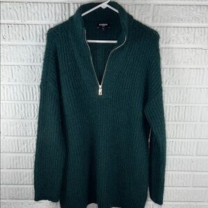 Express Women's Green Turtleneck Sweater Wool Blend